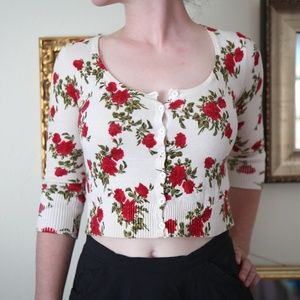 Floral Crop Cardigan